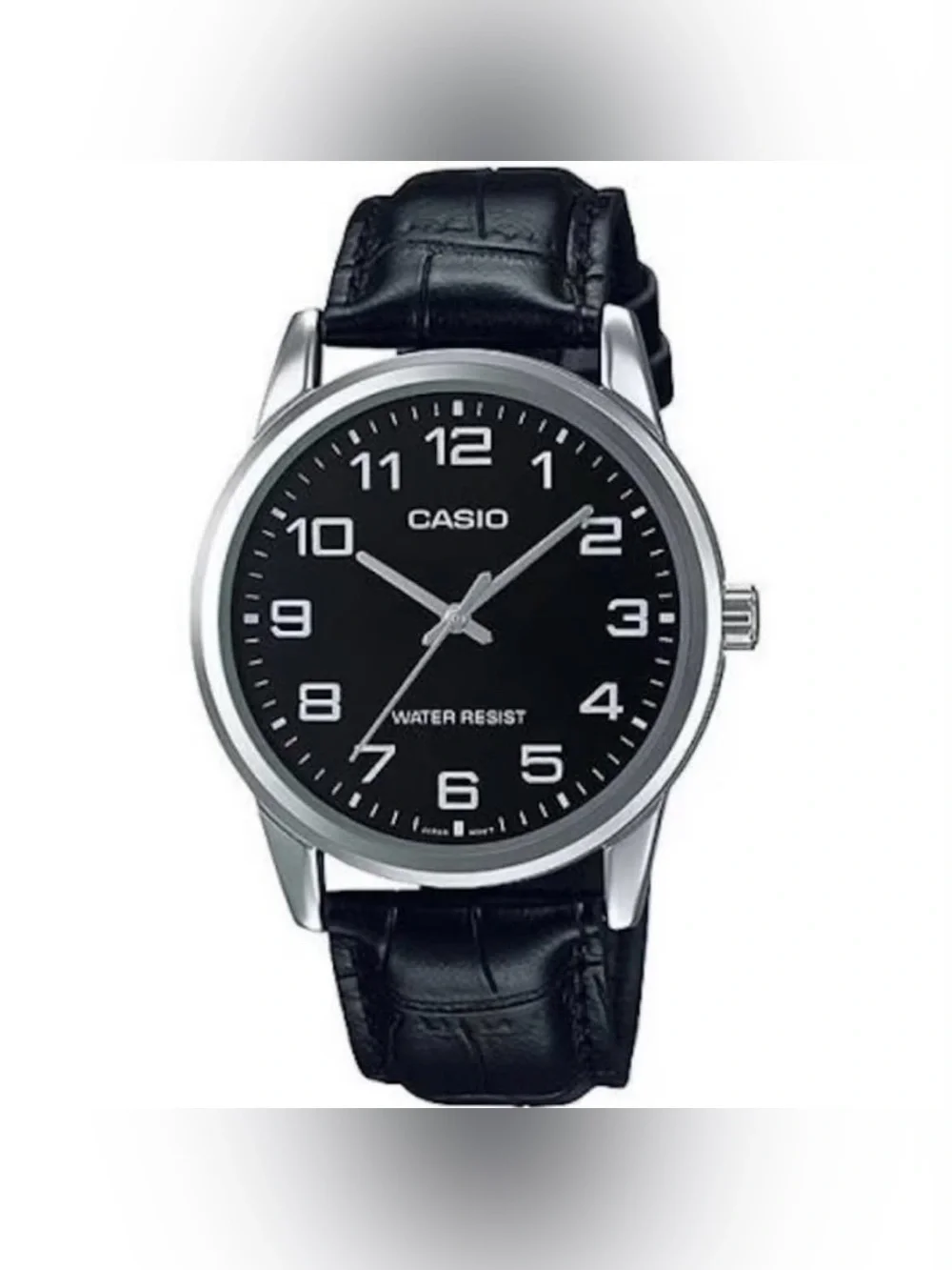 Casio Men’s Black Dial Analog Watch with Black Leather Strap - MTP-V001L-1BUDF